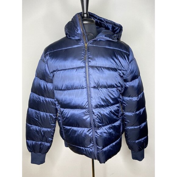 Slate & Stone Hooded Navy Down Jacket Size L - Picture 5 of 12